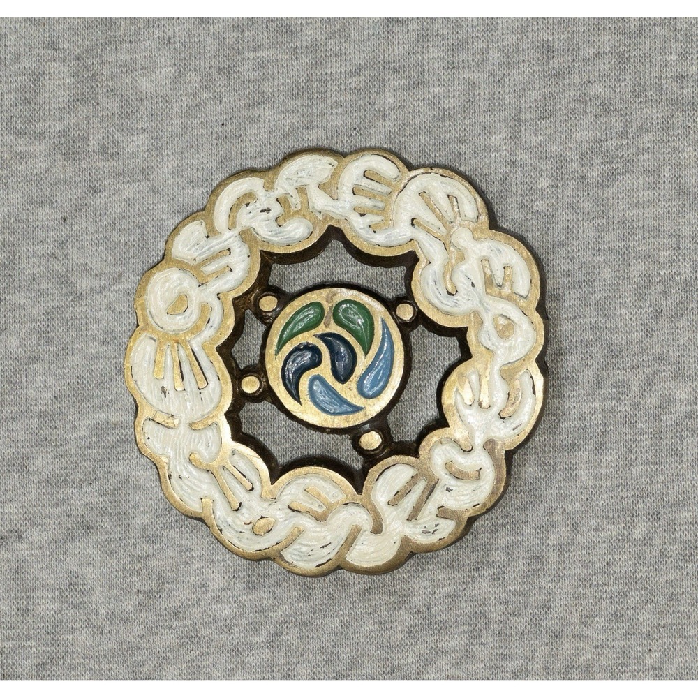 Vtg The Starship Earth Enameled Belt Buckle by Ecology Designs Israel 1971 Phila